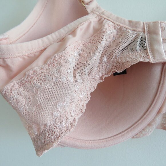 NATORI Bliss Perfection Unlined Underwired Lace Bra in Rose Beige - Size 36DD - Picture 12 of 14